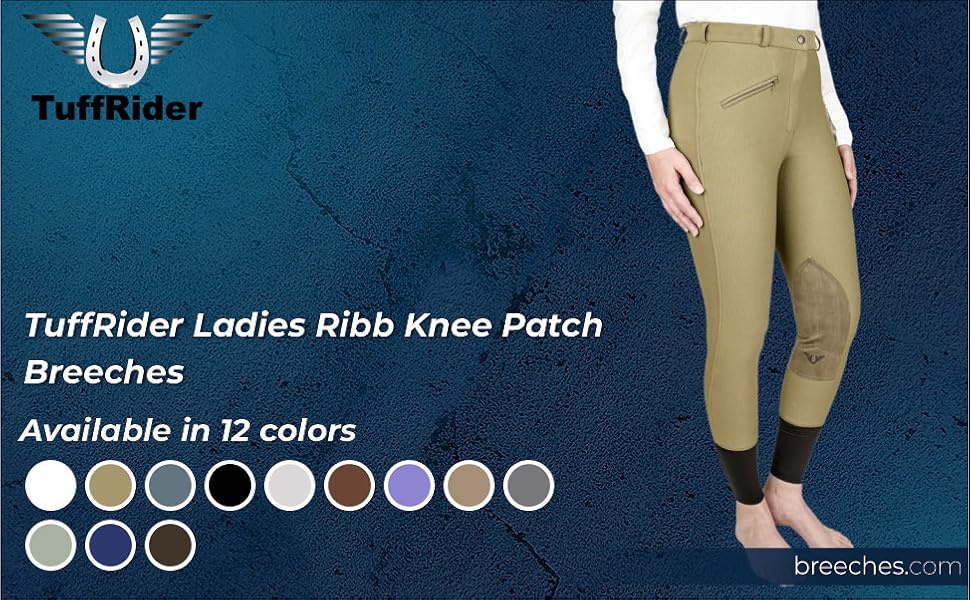 Amazon.com: TuffRider Women's Ribb Knee Patch Breeches