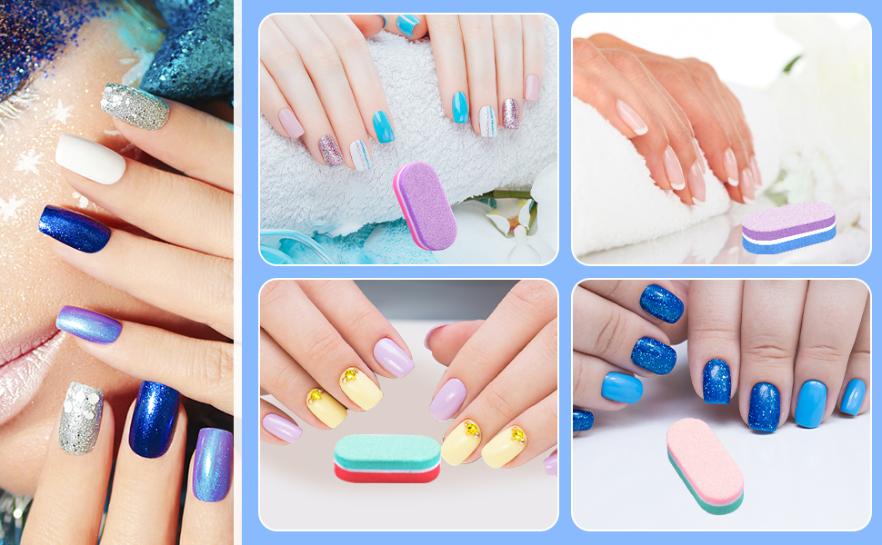 Diesisa Mini Nail Files Block, 100/180 Grit Sponge Nail