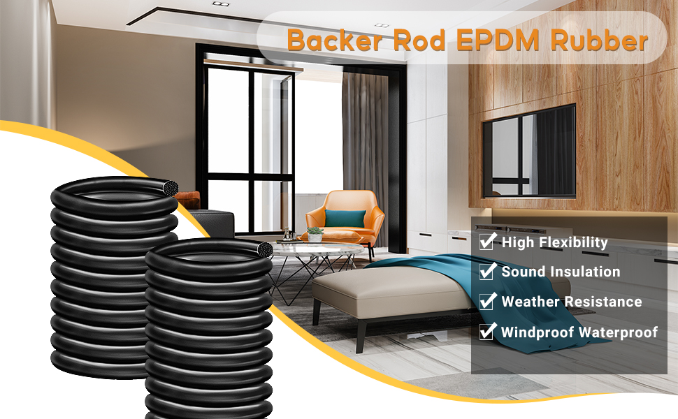 Backer Rod 1/4 Inch Rubber Caulk Saver,Foam Backer Rod for Gaps and