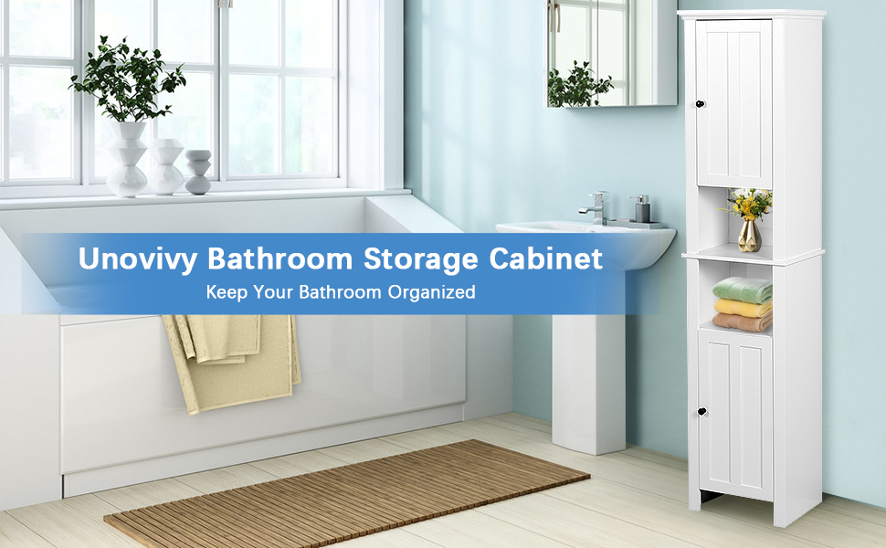 Unovivy Tall Bathroom Storage Floor Standing