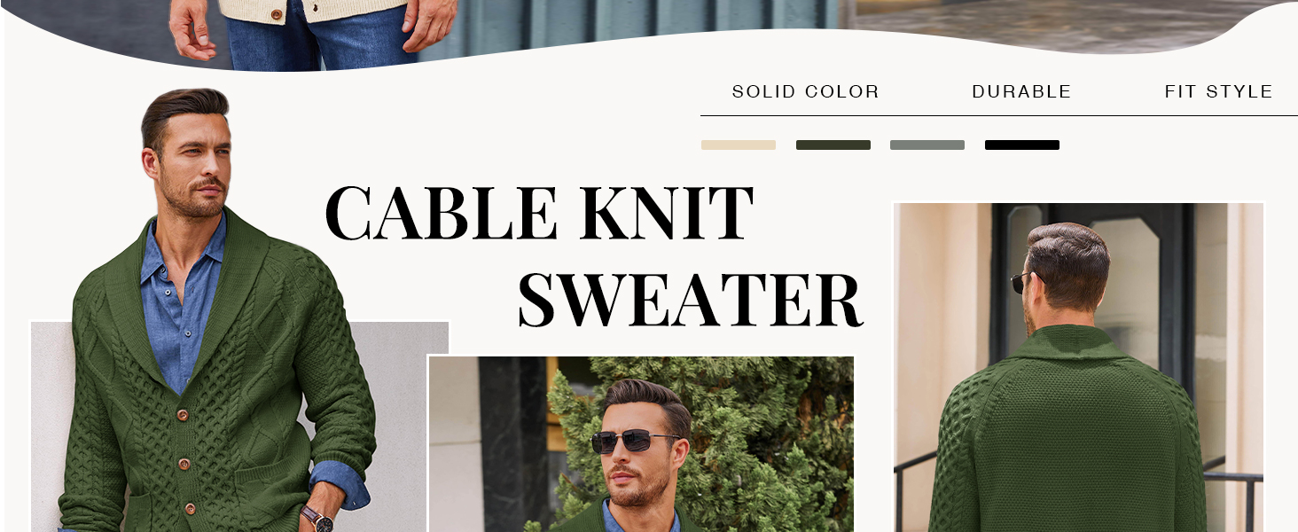 cable knitted sweater for men