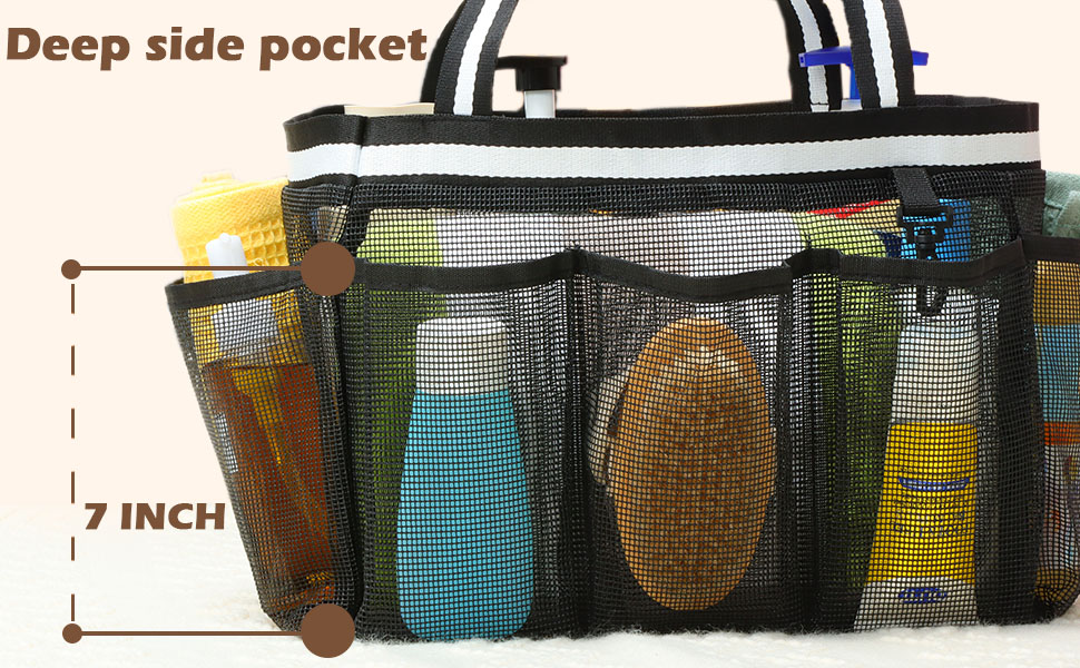 fiezkaa Mesh Shower Caddy Portable Shower Bag for College