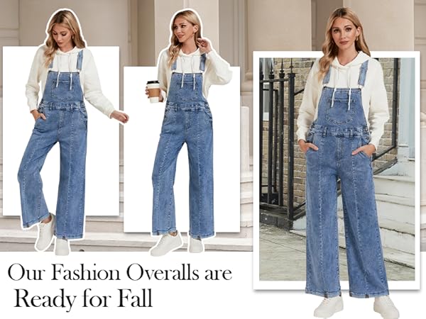 Amazon.com: Vetinee Flare Overalls Loose Casual Comfy