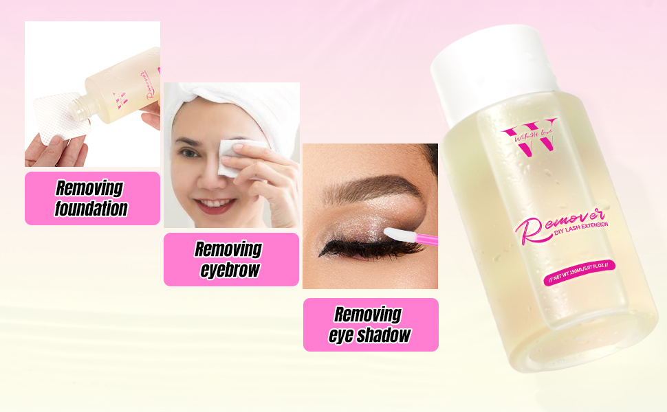 Lash Remover Eyelash Glue Remover with Cotton Pads and