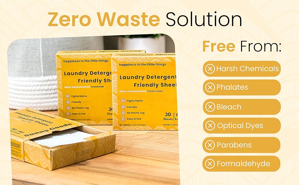 No waste , laundry detergent sheets