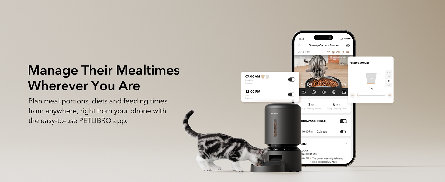 alimentador automático para gatos con cámara