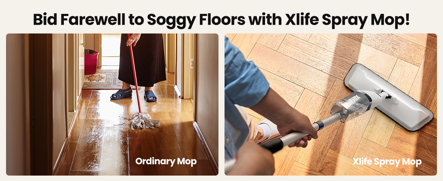 Bid Farewell to Soggy Floors with Xlife Spray Mop