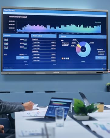 laptop screencast on dornium smart board for data analysis