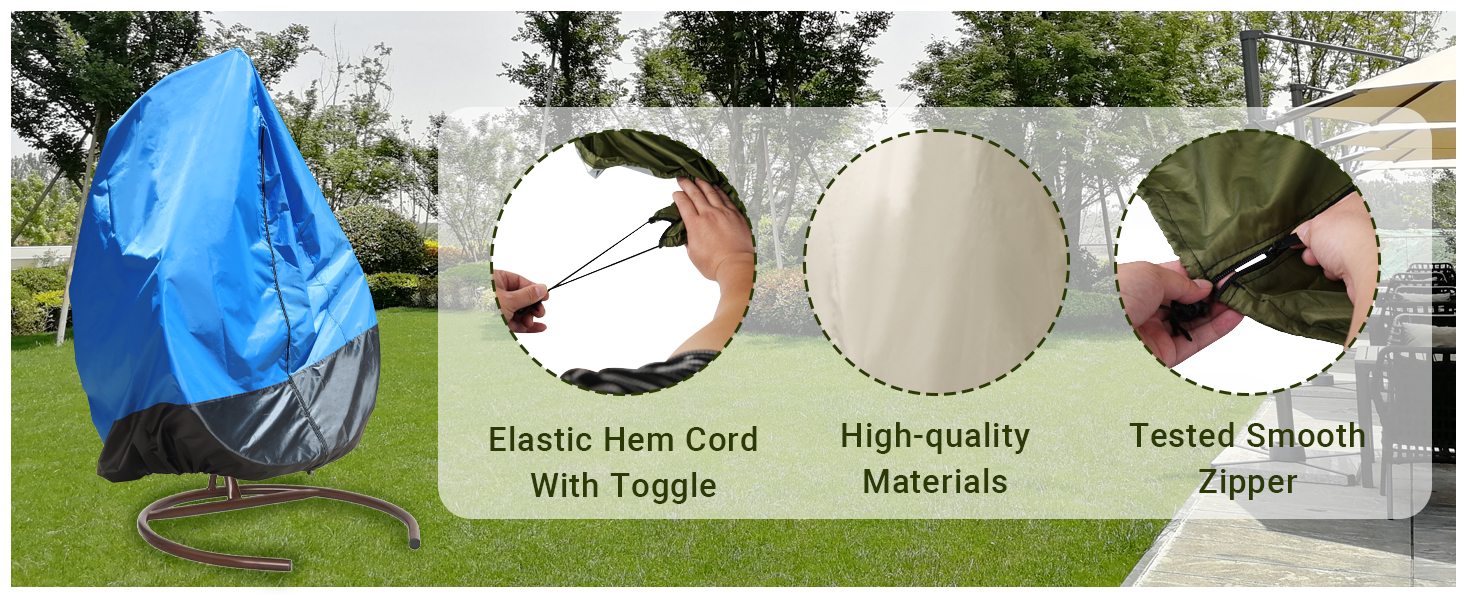 【2024 Upgrade】Egg Chair Cover, UV Resistant Patio Hanging