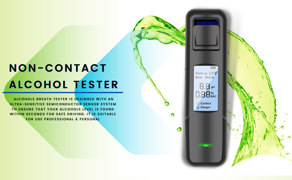 Dr. Ross Professional Breathalyzer, Portable NonContact Alcohol Tester, Breath Tester Lcd