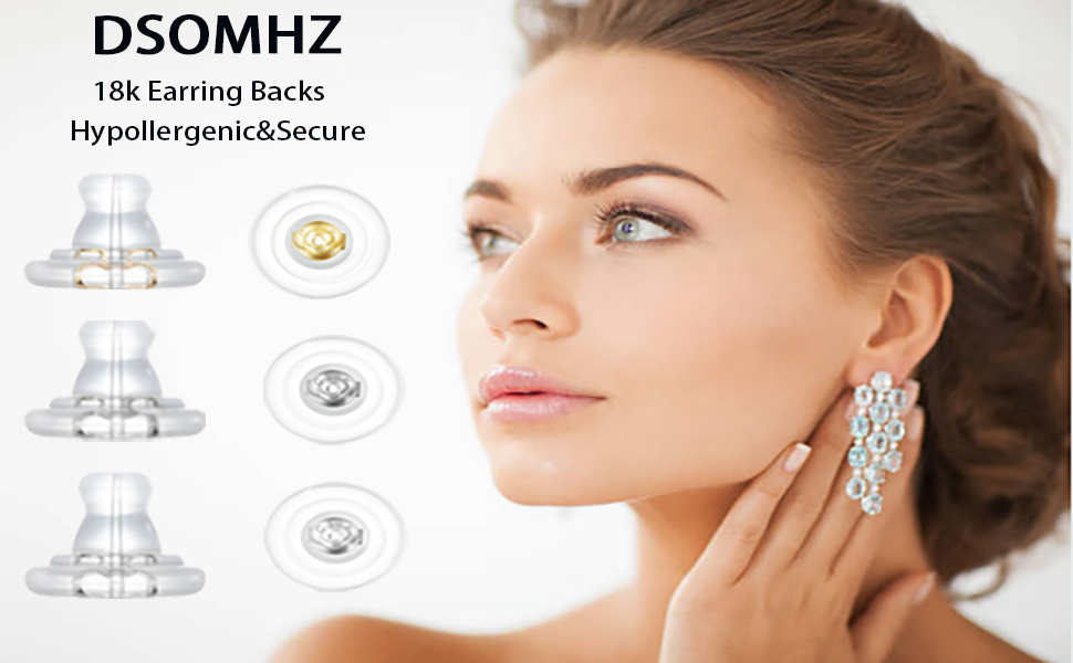 Earring Backs,18K Gold Silicone Earring Backs Replacements
