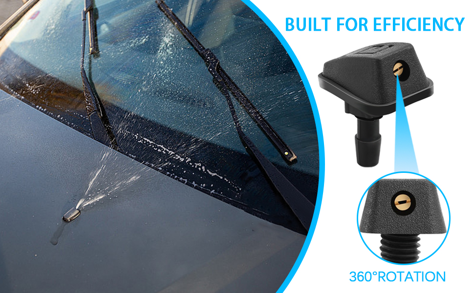 2PCS Front Windshield Washer Nozzles, Car Wash Spray Nozzle