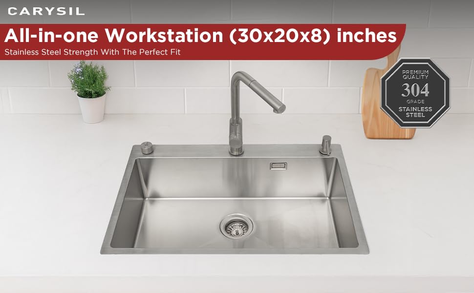 Stainless Steel Kitchen Sink; Durable Stainless Steel Sink