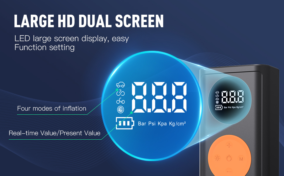 HONKYOB Tire Inflator Portable Air CompressorCordless Air