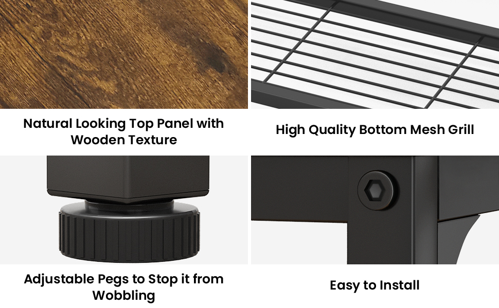 Ecoprsio Small Console Table Sofa Table with Mesh Shelves