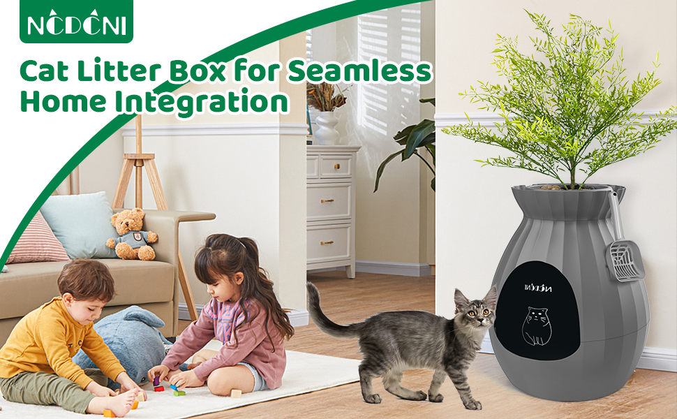 Hidden Litter Box, NCDCNI Extra Large Cat Plant Litter Box