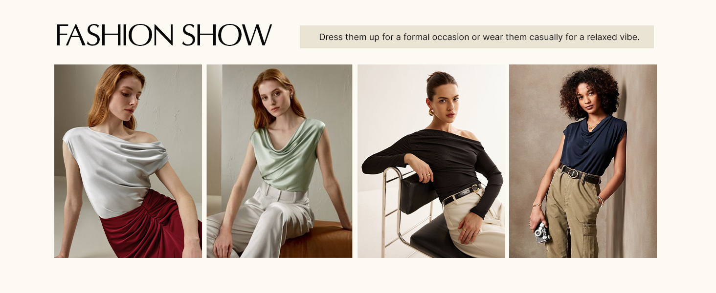 EVALESS Cowl Neck Tops for Women Fashion 2025 Short Sleeve Vacation Outfits