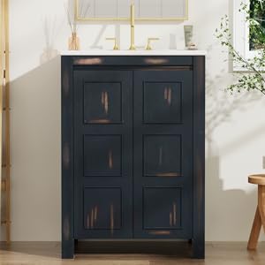 THINK 30 24x18x34 Inches Vintage Style Small Bathroom Vanity