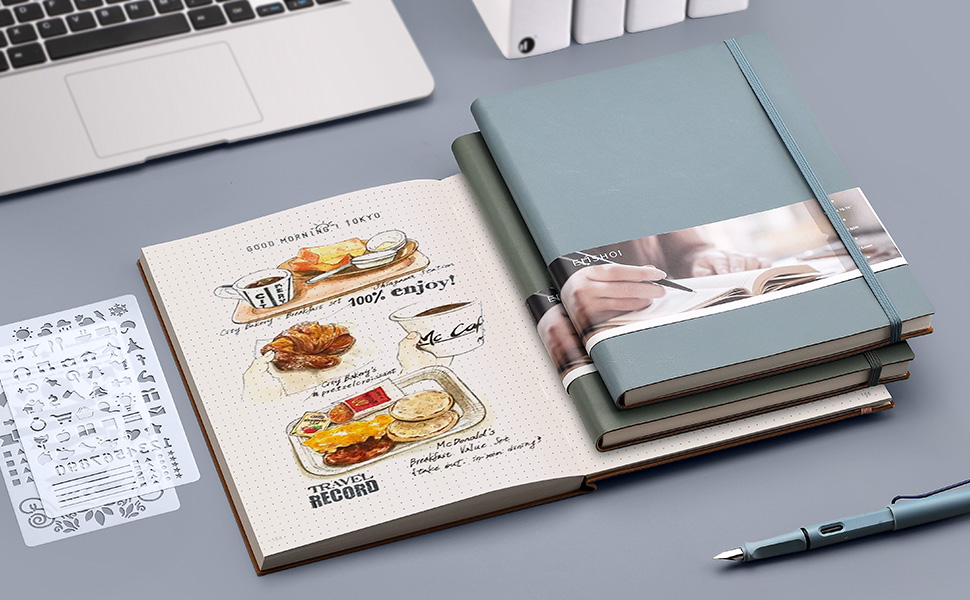 EMSHOI Dotted Journal Notebook, B5 Bullet Dot Grid Notebook for Writing, 192