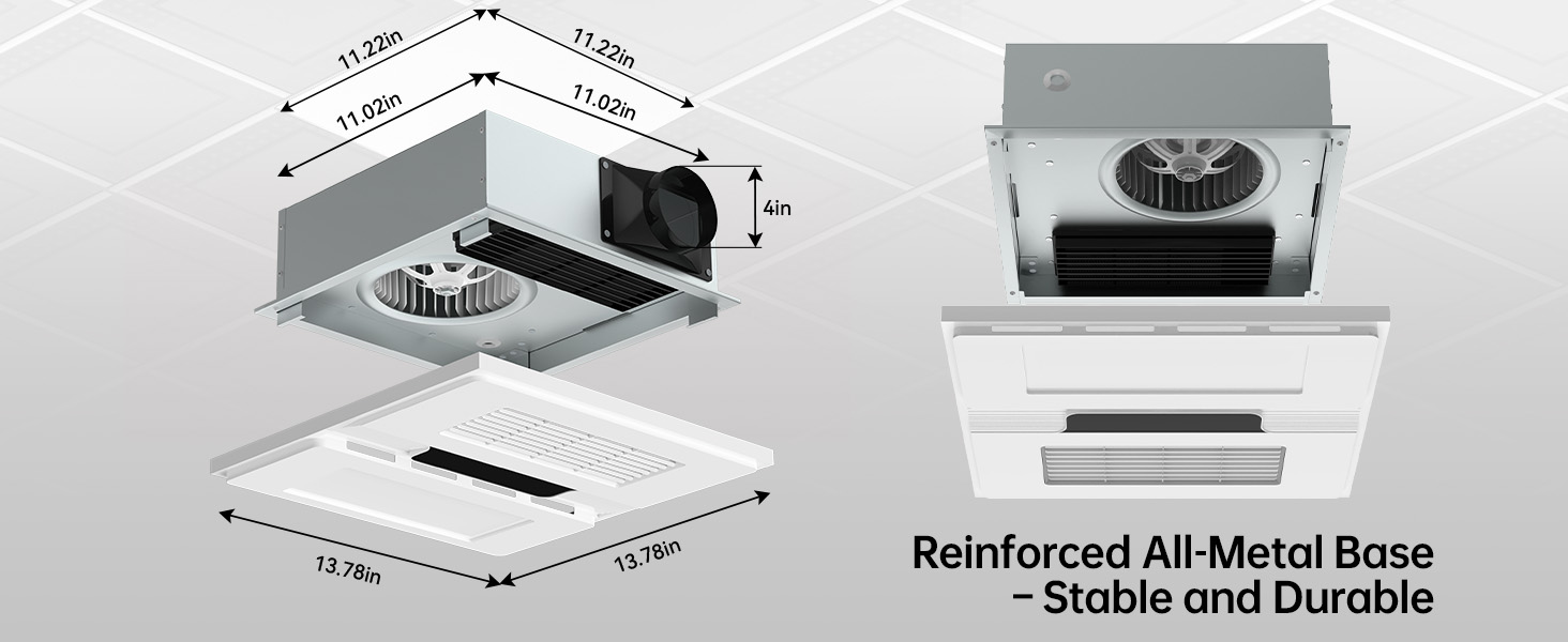 bathroom fan with heater and light