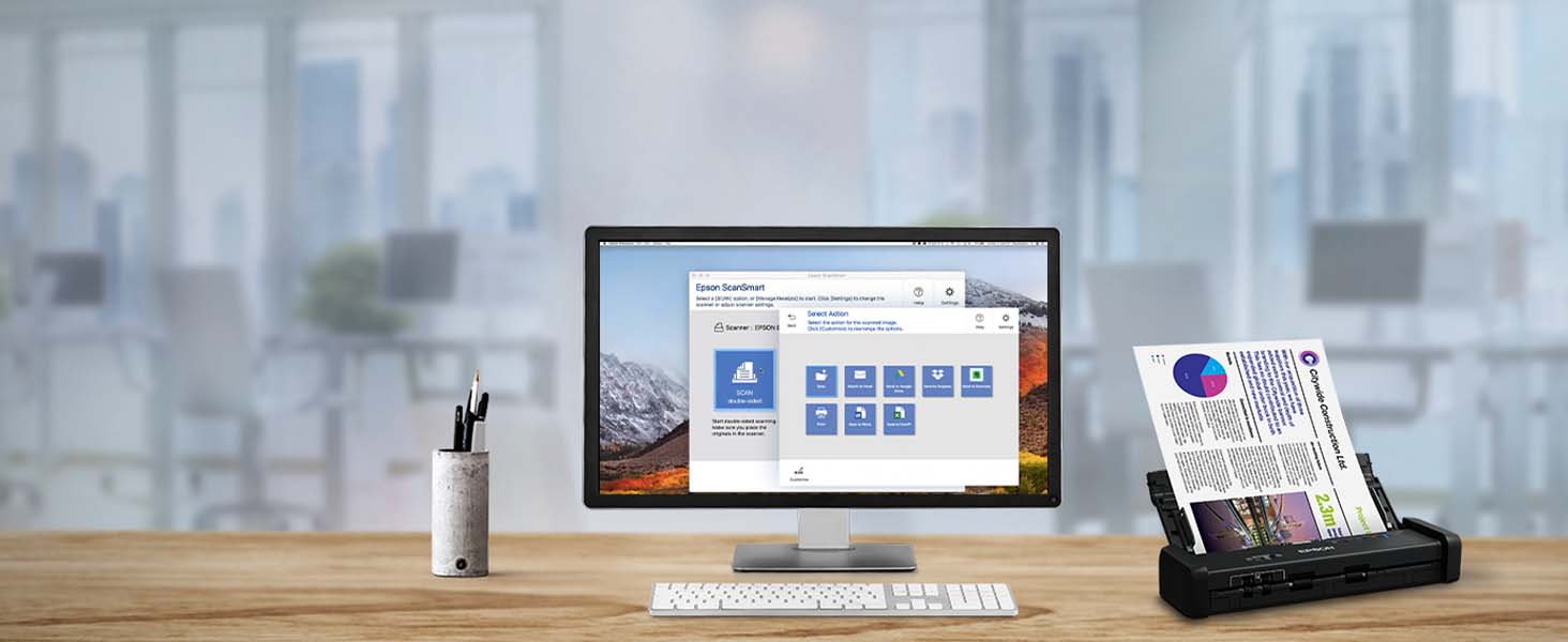 Epson Workforce Es200 Color Portable Document Scanner with Adf for Pc