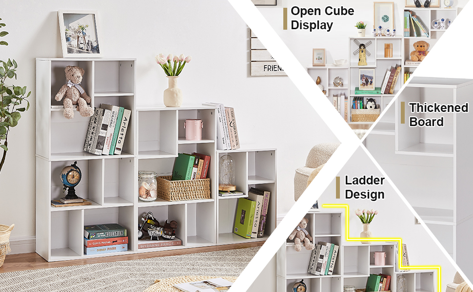 Vecelo 12 Cubes Storage Organizer, Heavy Duty Bookcase with Various Combinations for