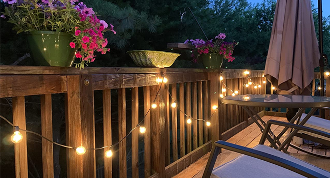 Backyard string lights