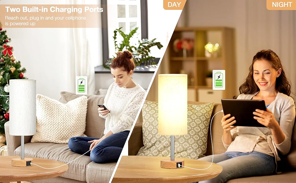  bedside lamps with usb charging port  touch bedside lamps 