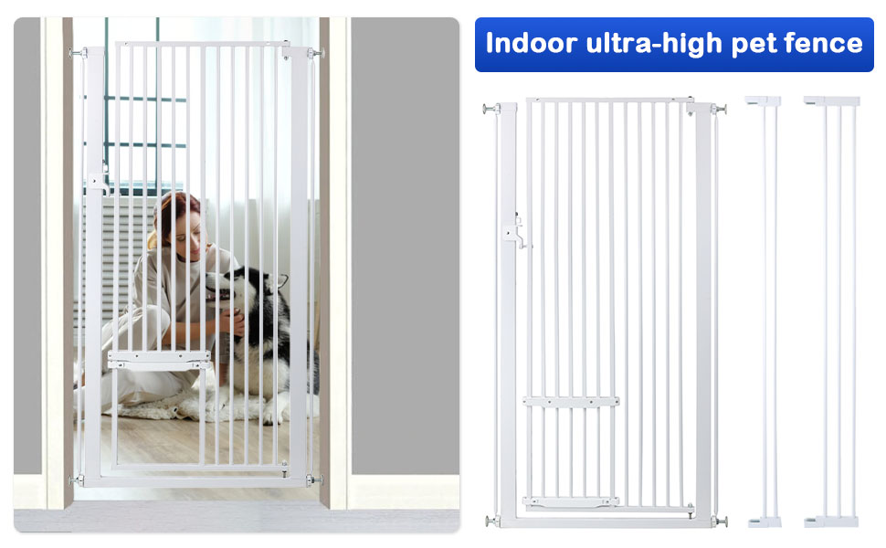 Upgraded 55.11" Extra Tall Cat Pet Gate Pressure Mounted