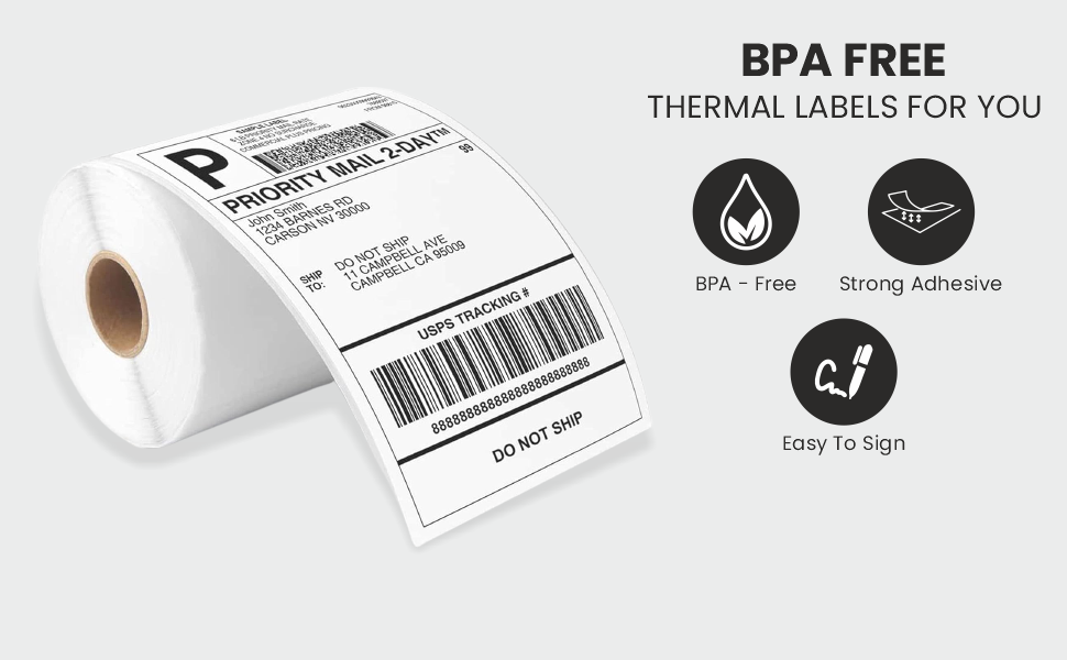 CEPRICO 4”x 6” Direct Thermal Shipping Labels 1 Roll 250 Labels Compatible