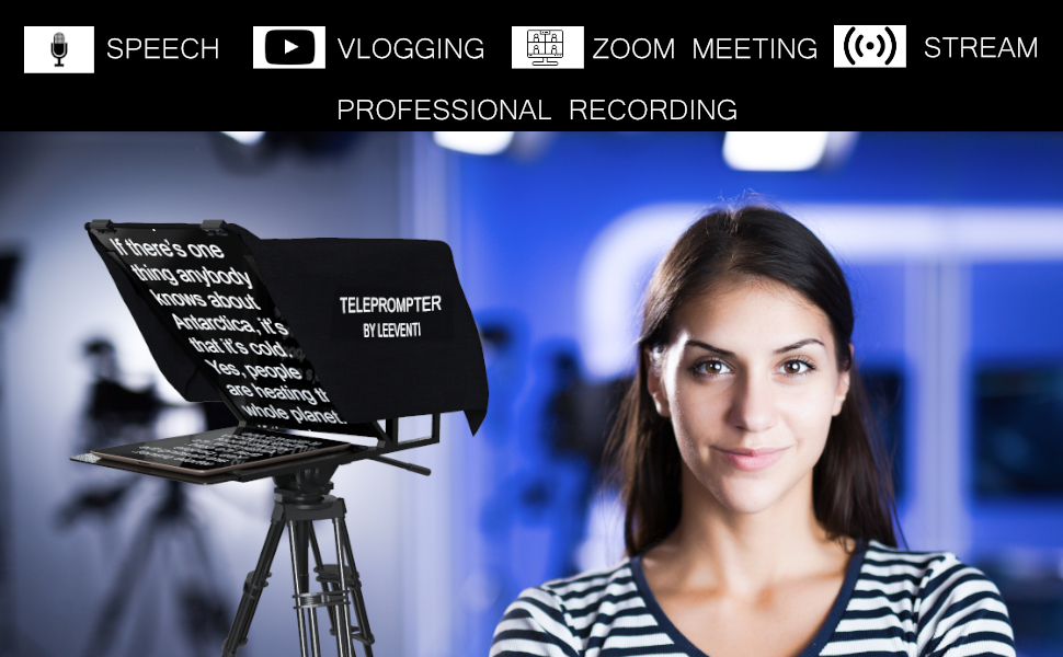 Leeventi Teleprompter 5.0 Compatible With LCD Iphone, Ipad, Android