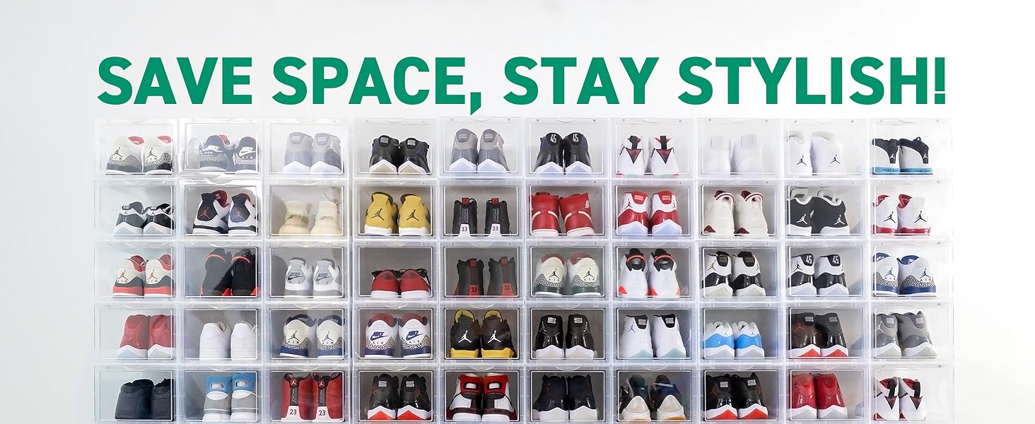 OLLIE Drop Front Hard Plastic Shoe Storage Fits Up to Size 11 Mens