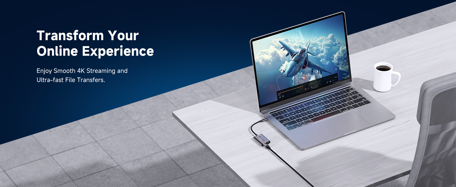 Gigabit Ethernet to USB C adapter for Dell XPS, plug-and-play network connectivity
