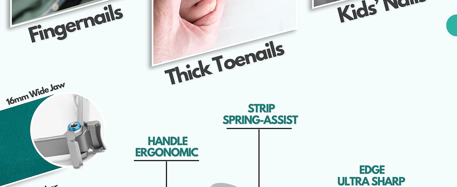 Ergonomic handle design for easy nail trimming