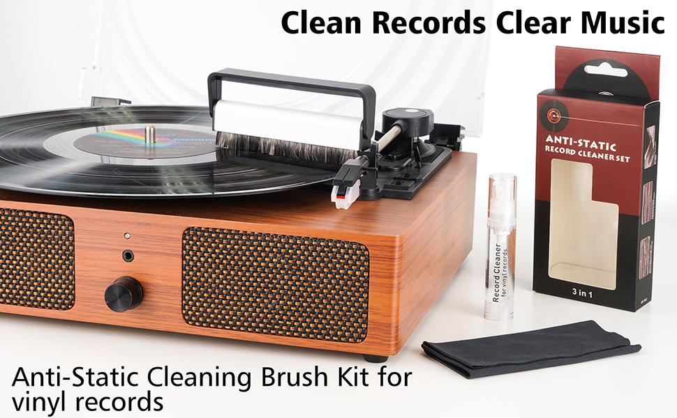 Jancane Vinyl Record Cleaning Kit, 3in1 Turntable Records
