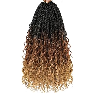 Ombre Goddess Box Braids Crochet Hair For Black Women