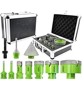 FACHLICH Diamond Core Drill Bits Set - Tile Hole Saw Kit 6/8/20/25/35/50/75MM with 2" Diamond Bev...