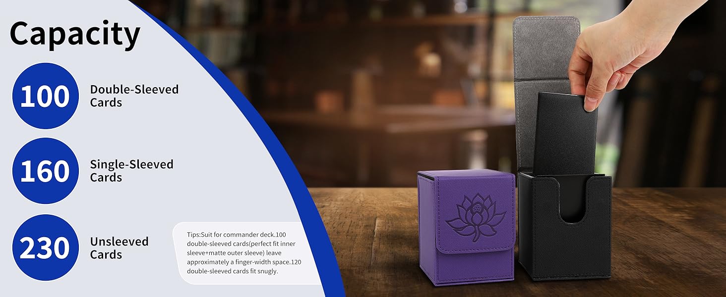 Zettokete Card Deck Box with 2 Dividers,Large Capacity