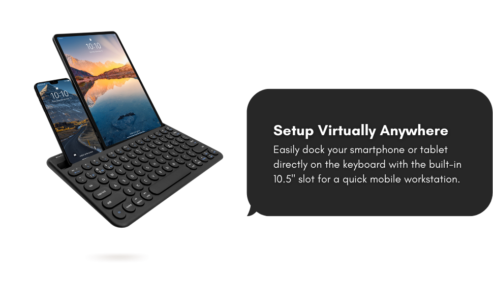 Macally Small Bluetooth Keyboard for iPhone iPad and Tablet