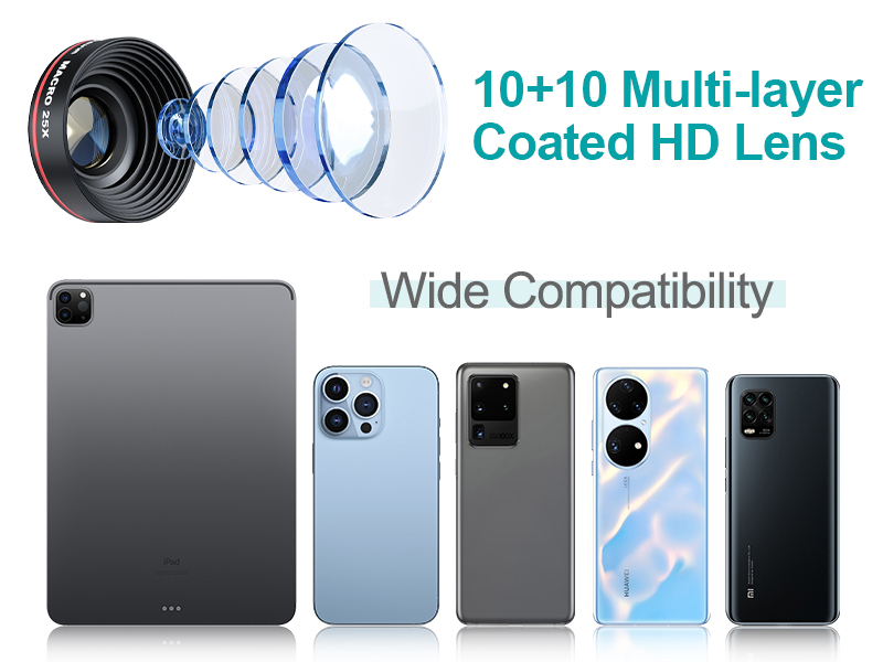 Selvim Phone Camera Lens Kits, Upgrade 4 in 1 Phone Lens 235° Fisheye