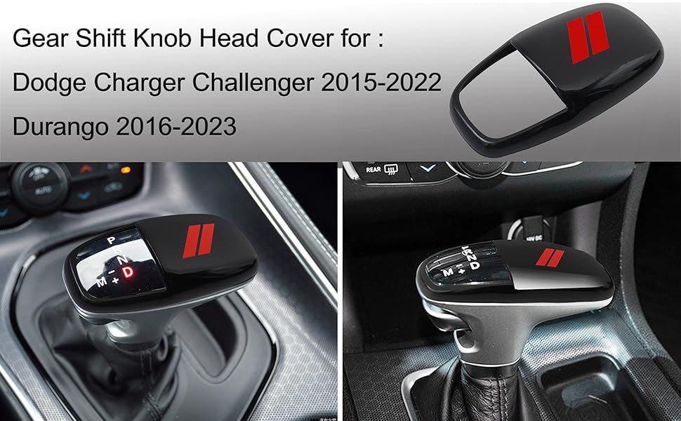 SENSHINE Gear Shift Knob Head Cover Trim for Dodge Charger Challenger