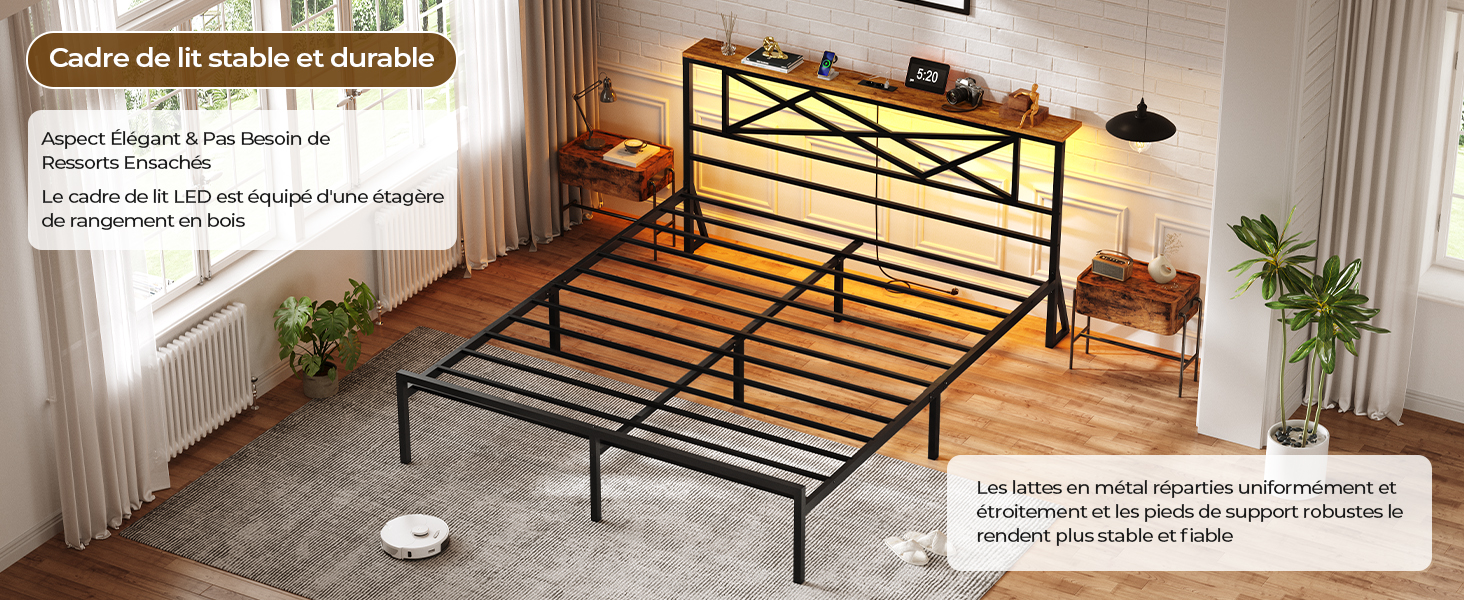 Cadre de Lit en Métal