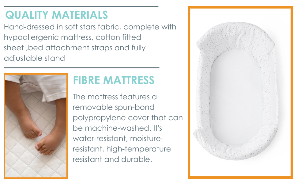 Clair de Lune 2020 Award Winning Bedside Crib Sleeping cot with