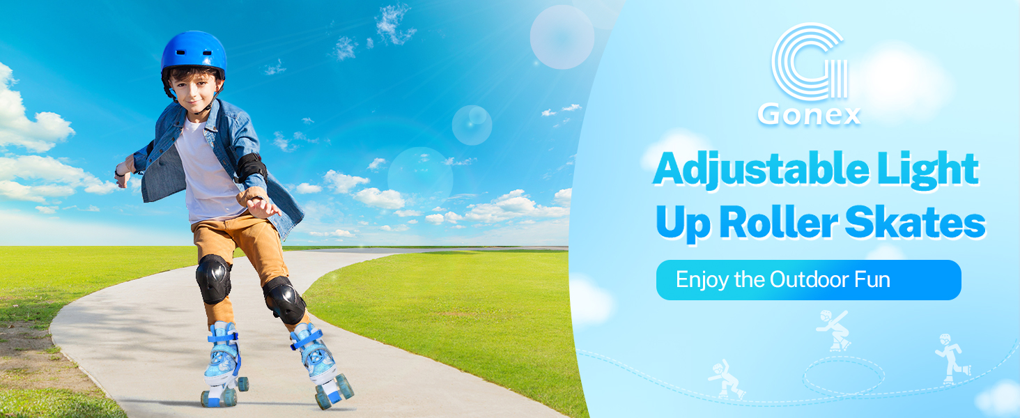 Gonex Adjustable Roller Skates,4 Light up Wheels and Sizes Adjustable