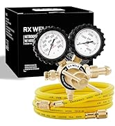 RX WELD Nitrogen Regulator with 0-800 PSI, CGA580 Inlet, Delivery Pressure Equipment Brass Inlet ...
