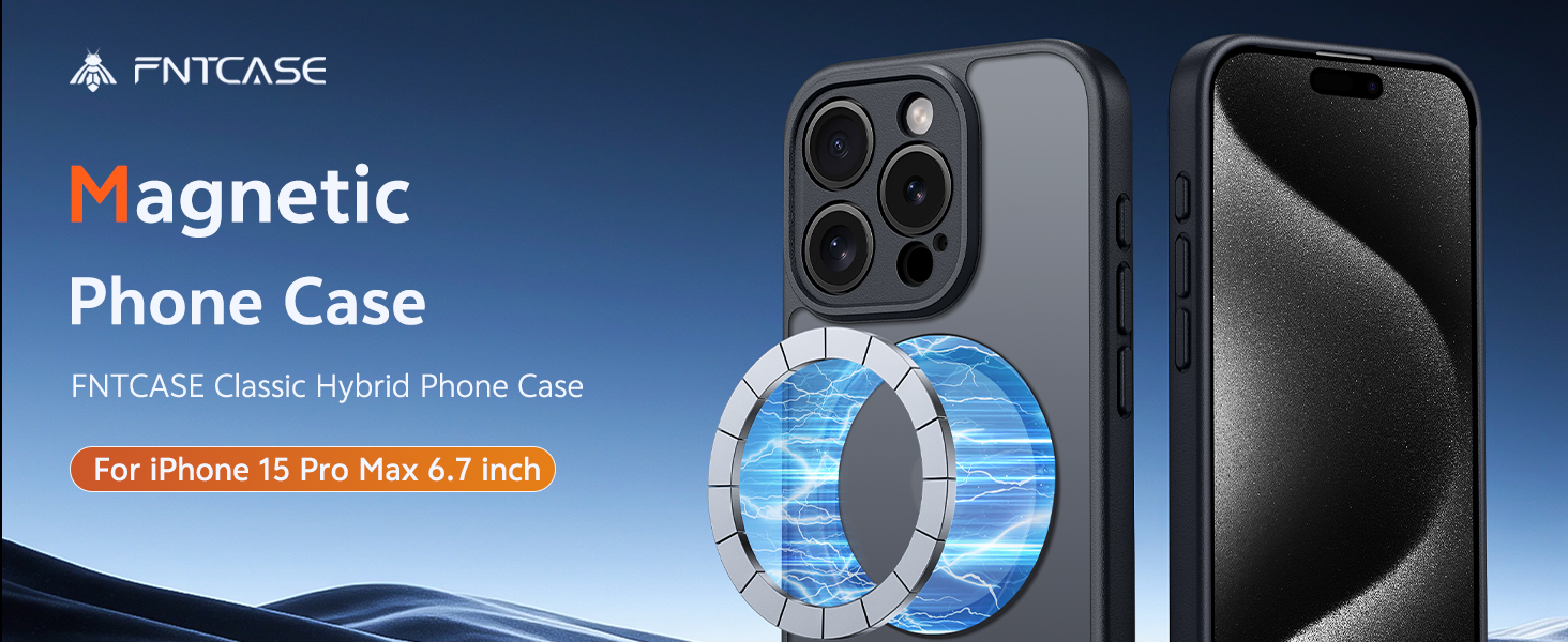 Amazon.com: FNTCASE for iPhone 15 Pro-Max Case: Magnetic Translucent ...