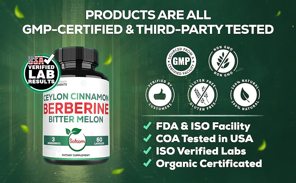 S89. Satoomi - Berberine - 1500 mg -60 caps