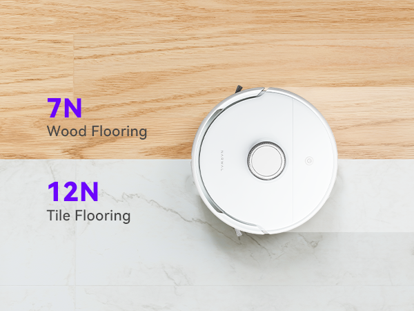 Flexibly adjust the downward force and humidity of the mops depending on the type of floors