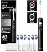 SAKYPRORAL Smart Electric Toothbrush, 6 Brush Heads w/Travel Case, AI Zone Cleaning Tracking, 5 B...