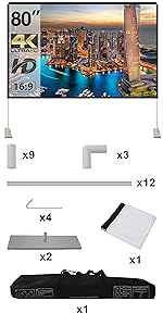 80 inch projector screen